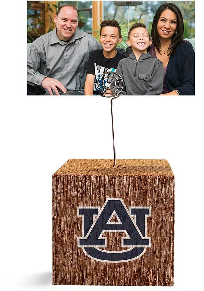 Auburn Tigers Block Spiral Photo Holder Orange Desk Accessory