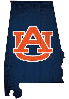 Auburn Tigers State Cutout Sign - Orange