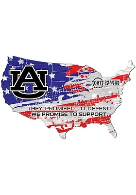 Auburn Tigers OHT USA Shape Cutout Sign - Orange