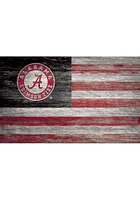 Alabama Crimson Tide Distressed Flag 11x19 Sign - Black