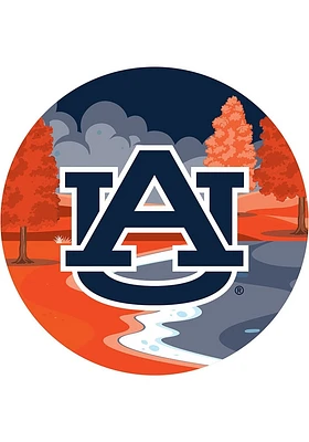Auburn Tigers Landscape Circle Sign - Orange