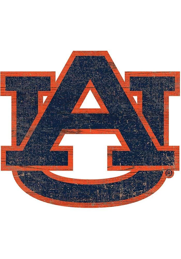Auburn Tigers Team Logo 8 Inch Cutout Sign - Orange