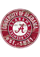 Alabama Crimson Tide Established Date Circle 24 Inch Sign - Red