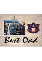 Auburn Tigers Best Dad Burlap Clip Picture Frame - Orange