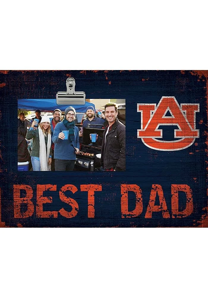 Auburn Tigers Best Dad Clip Picture Frame - Orange