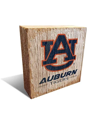 Auburn Tigers Logo Block Sign - Orange