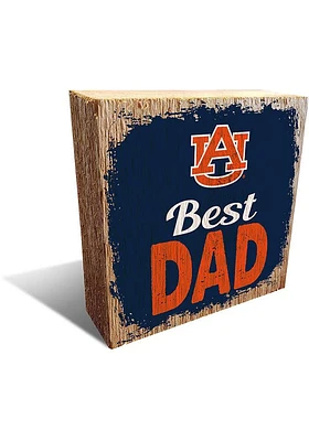 Auburn Tigers Best Dad Block Sign - Orange