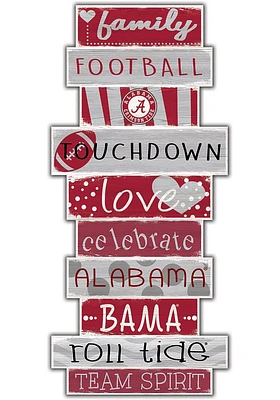 Alabama Crimson Tide Celebrations Stack 24 Inch Sign - Grey