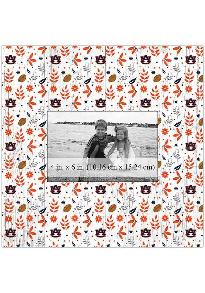 Auburn Tigers Floral Pattern Picture Frame - Orange