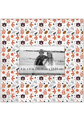 Auburn Tigers Floral Pattern Picture Frame - Orange
