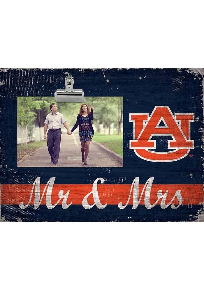 Auburn Tigers Mr and Mrs Clip Picture Frame - Orange