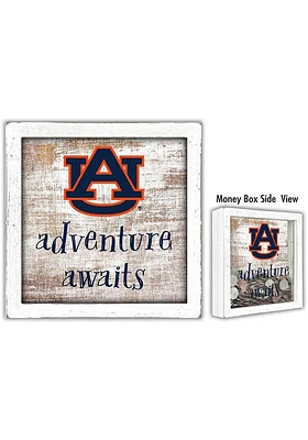 Auburn Tigers Adventure Awaits Box Sign - Orange
