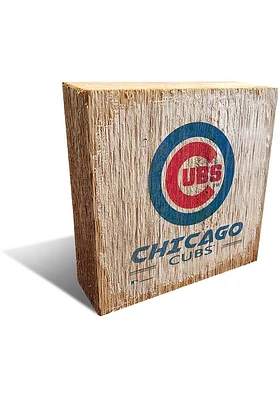 Chicago Cubs Team Logo 6X6 Block Sign - Blue