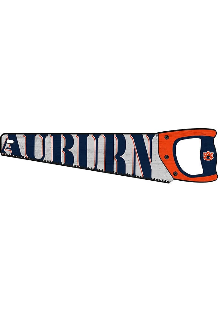 Auburn Tigers Wood Handsaw Sign - Orange