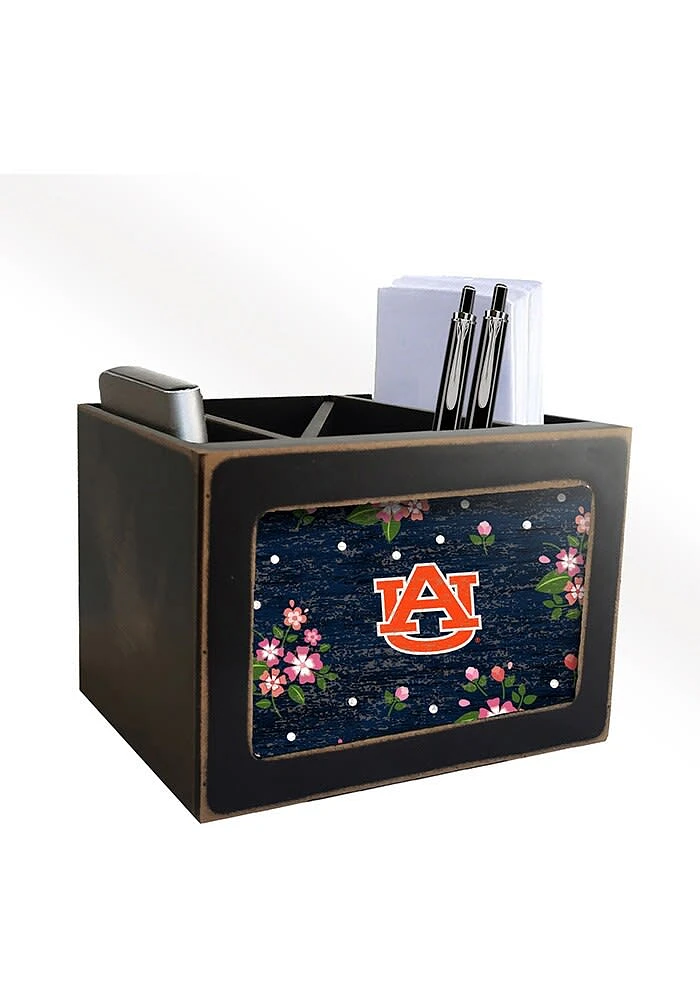Auburn Tigers Floral Desktop Organizer Desk Accessory