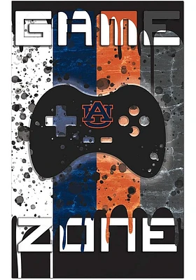 Auburn Tigers Grunge Game Zone Sign - Orange