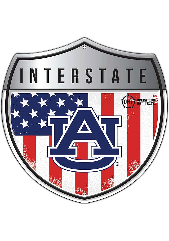 Auburn Tigers 24in Americana Interstate Sign - Orange