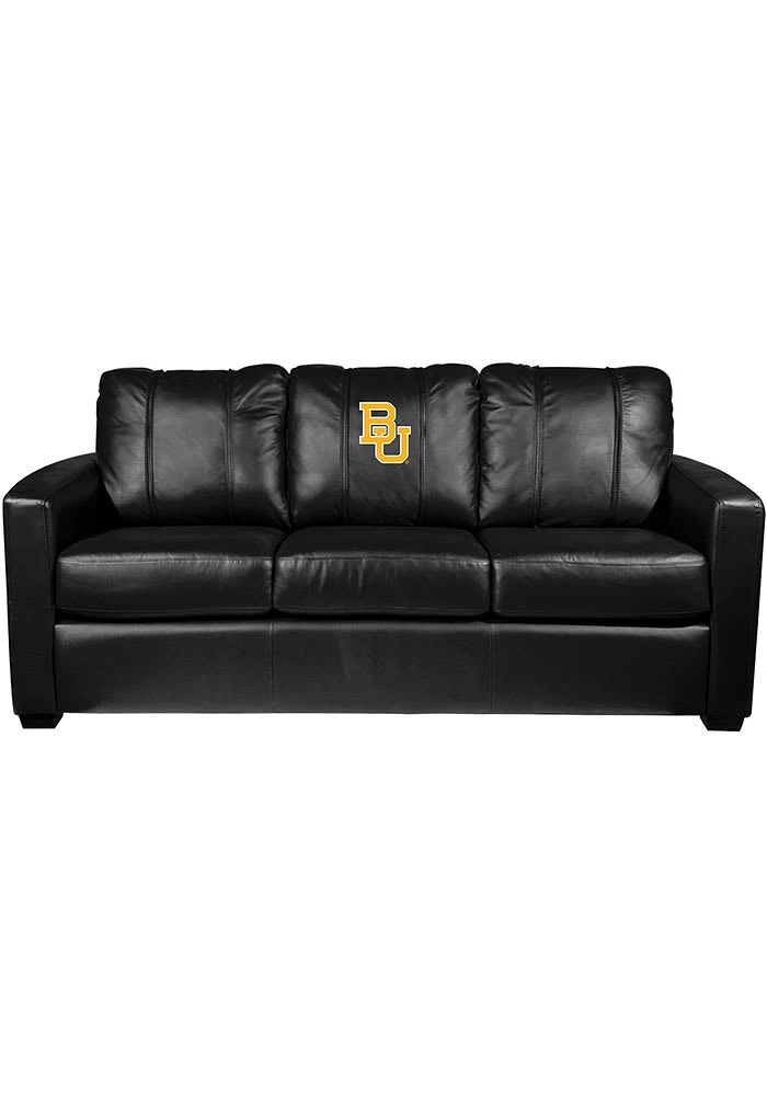 Baylor Bears Faux Leather Sofa - Black