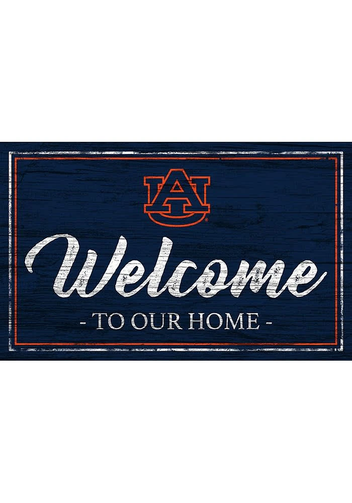 Auburn Tigers Team Welcome 11x19 Sign - Orange