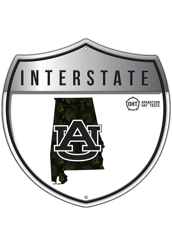 Auburn Tigers 24in OHT Camo Interstate Sign - Orange