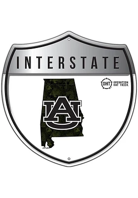 Auburn Tigers 24in OHT Camo Interstate Sign - Orange