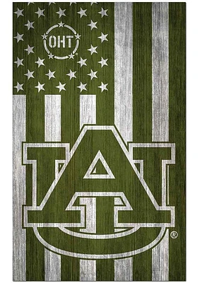 Auburn Tigers 11x19 OHT Military Flag Sign - Orange
