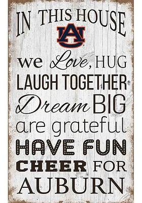 Auburn Tigers In This House 11x19 Sign - Orange
