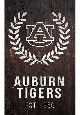 Auburn Tigers Laurel Wreath Sign - Orange