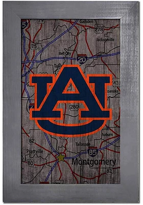 Auburn Tigers City Map Sign - Orange