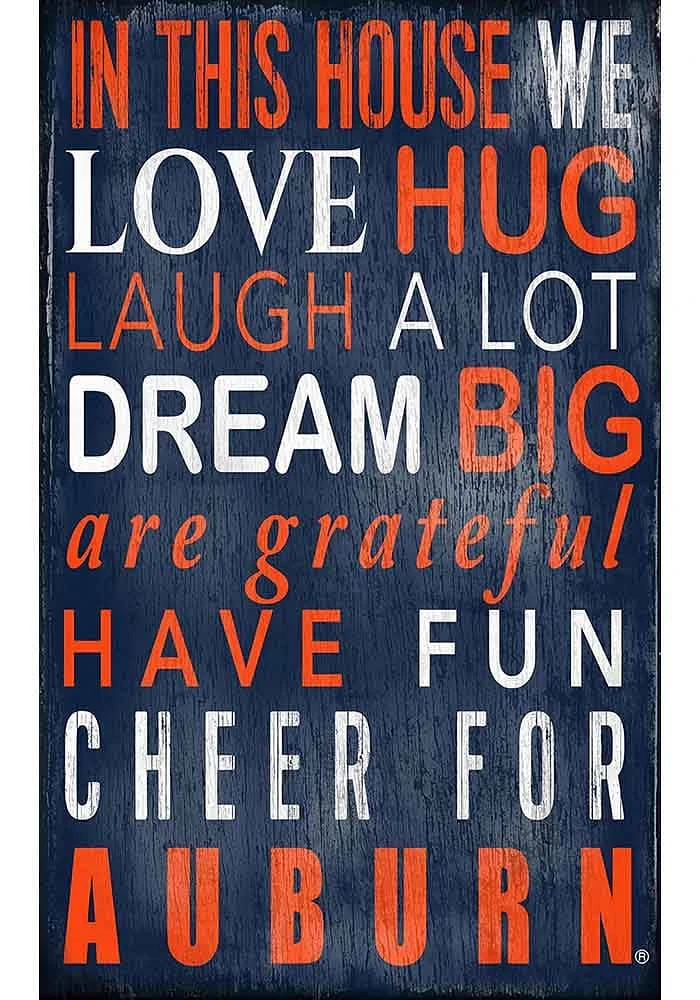 Auburn Tigers In This House Sign - Orange