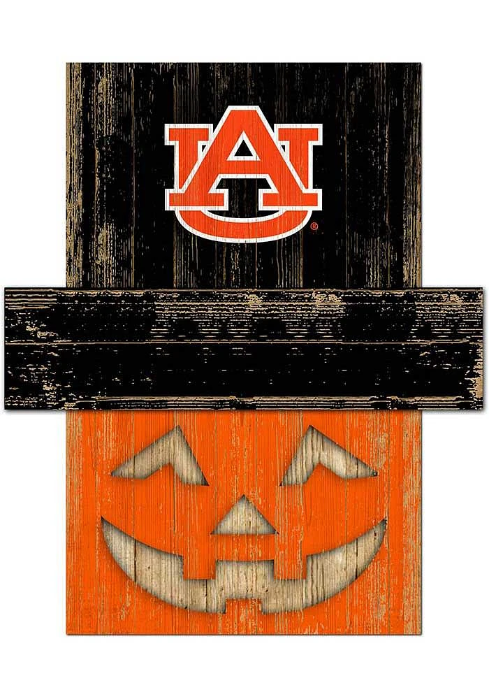 Auburn Tigers Pumpkin Head Sign - Orange