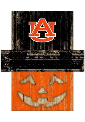 Auburn Tigers Pumpkin Head Sign - Orange