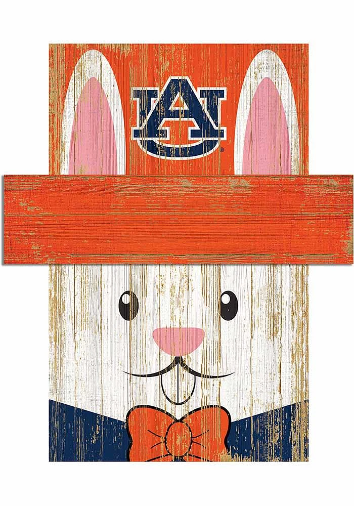 Auburn Tigers Easter Bunny Head Sign - Orange