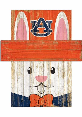Auburn Tigers Easter Bunny Head Sign - Orange