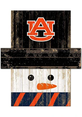 Auburn Tigers Snowman Head Sign - Orange