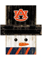 Auburn Tigers Snowman Head Sign - Orange