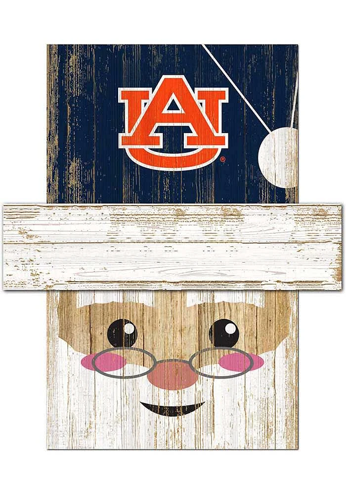 Auburn Tigers Santa Head Sign - Orange