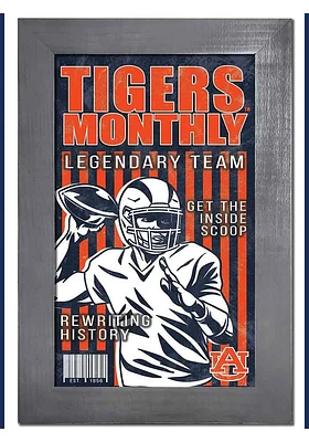 Auburn Tigers 11x19 Framed Monthly Sign - Orange