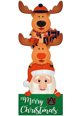 Auburn Tigers 31 Inch Santa Stack Leaner Sign - Orange