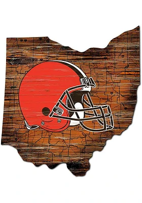 Cleveland Browns 12 Mini Roadmap State Sign Sign - Brown