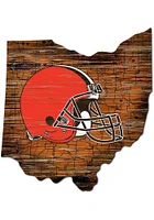 Cleveland Browns 12 Mini Roadmap State Sign Sign - Brown