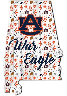 Auburn Tigers 24 Inch Floral State Wall Art