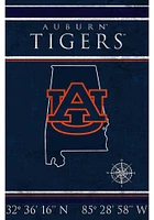 Auburn Tigers Coordinates 17x26 Sign - Orange