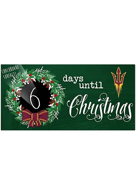 Arizona State Sun Devils Chalk Christmas Countdown Sign - Maroon