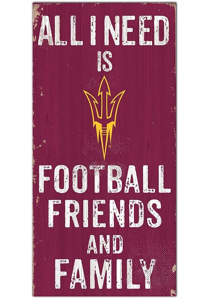 Arizona State Sun Devils Football Friends and Family Sign - Maroon