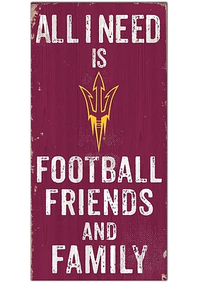 Arizona State Sun Devils Football Friends and Family Sign - Maroon