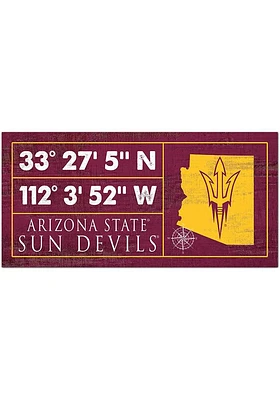 Arizona State Sun Devils Horizontal Coordinate Sign - Maroon