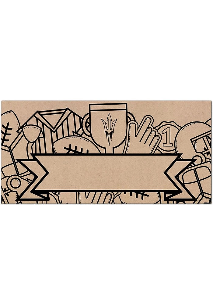 Arizona State Sun Devils Banner Coloring Sign - Maroon