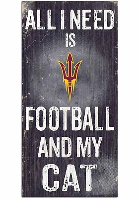 Arizona State Sun Devils Football and My Cat Sign - Maroon