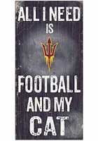 Arizona State Sun Devils Football and My Cat Sign - Maroon